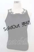 axes femme / お花モチーフ襟付タンク M クロ Y-24-08-07-011-AX-TO-SZ-ZI