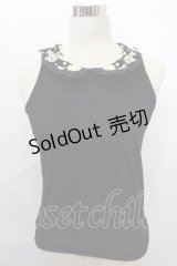 axes femme / お花モチーフ襟付タンク M クロ Y-24-08-07-011-AX-TO-SZ-ZI
