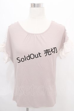 画像1: axes femme / 肩お花レースドルマンプルオーバー M アワピンク Y-24-08-10-092-AX-TO-SZ-ZT360