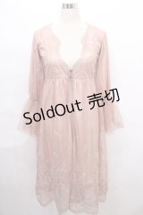 axes femme / 総レースガウン M アワピンク Y-24-08-10-136-AX-TO-SZ-ZT205