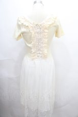 画像2: axes femme / 裾チュール刺繍ワンピース M 生成り Y-24-08-10-139-AX-OP-SZ-ZT196 (2)