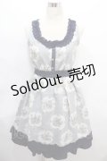axes femme / 花×ストライプ柄ノースリワンピース M コン Y-24-08-10-143-AX-OP-SZ-ZT212