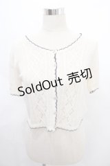 axes femme / ライン入りショートカーデ M キナリ Y-24-08-13-079-AX-TO-SZ-ZT097