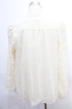 画像2: axes femme / パール金具付袖レースプルオーバー M キナリ Y-24-08-13-090-AX-TO-SZ-ZT368