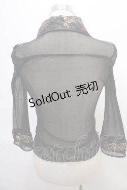 画像2: Ozz On / メッシュ使いチャイナブラウス  黒×紫 Y-24-08-13-131-OO-BL-WD-ZS