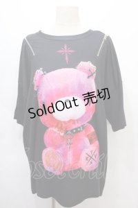 TRAVAS TOKYO / GLOOMYコラボ/肩ジップビッグシルエットカットソー F ブラック Y-24-08-13-138-PU-TS-SZ-ZT405