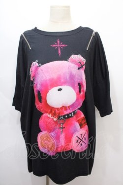 画像1: TRAVAS TOKYO / GLOOMYコラボ/肩ジップビッグシルエットカットソー F ブラック Y-24-08-13-138-PU-TS-SZ-ZT405