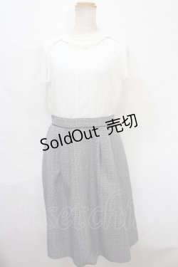 画像1: axes femme / ツイードドッキングワンピース M 黒 Y-24-08-28-076-AX-OP-SZ-ZT196