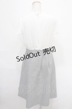 画像2: axes femme / ツイードドッキングワンピース M 黒 Y-24-08-28-076-AX-OP-SZ-ZT196
