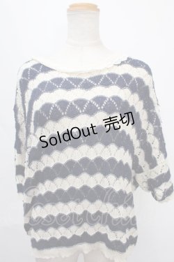 画像1: axes femme / ボーダーニット M 生成り×紺 Y-24-08-28-046-AX-TO-SZ-ZT097
