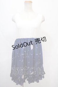 To Alice / 宇宙柄ワンピース S ネイビー Y-24-09-02-090-LO-OP-SZ-ZI