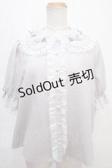 axes femme kawaii / プチリボン半袖ブラウス M グレー Y-24-09-02-014-AX-BL-SZ-ZT427