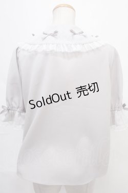 画像2: axes femme kawaii / プチリボン半袖ブラウス M グレー Y-24-09-02-014-AX-BL-SZ-ZT427
