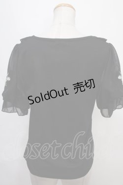 画像2: axes femme POETIQUE / ヒマワリ刺繍フリルカットプルオーバー M 黒 Y-24-09-02-028-AX-TO-SZ-ZT427