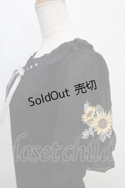 画像3: axes femme POETIQUE / ヒマワリ刺繍フリルカットプルオーバー M 黒 Y-24-09-02-028-AX-TO-SZ-ZT427