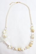 axes femme / パール連ネックレス  生成り Y-24-09-05-001-AX-AC-SZ-ZY