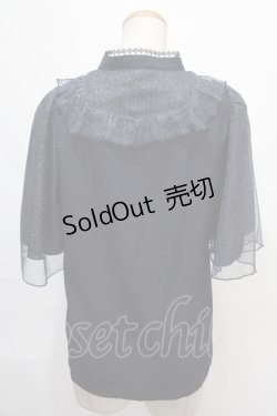 画像2: axes femme kawaii / チュールフリルブラウス M 紺 Y-24-09-05-063-AX-BL-SZ-OS