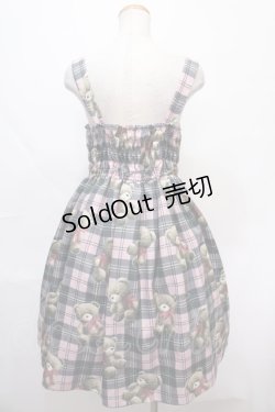 画像2: Emily Temple cute / Teddy Bear Tartanノースリーブワンピース  ピンク Y-24-09-05-092-ET-OP-SZ-ZY
