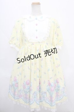 画像1: Angelic Pretty / Tulip Bouquetワンピース  イエロー Y-24-09-12-092-AP-OP-SZ-ZY
