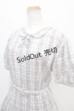 画像3: pa・se・ri / ブーケ刺繍チェック柄ロングワンピース  サックス Y-24-09-12-108-LO-OP-SZ-ZY