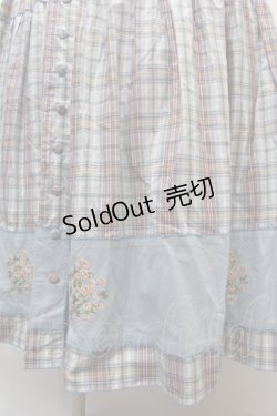 画像4: pa・se・ri / ブーケ刺繍チェック柄ロングワンピース  サックス Y-24-09-12-108-LO-OP-SZ-ZY