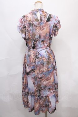 画像2: axes femme Nostalgic / 天使柄シャーリングワンピース F ラベンダー Y-24-09-15-072-LO-OP-SZ-ZT164