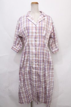 画像1: axes femme POETIQUE / チェック開襟シャツワンピース   Y-24-09-15-093-AX-OP-AS-ZT211