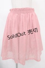 Jane Marple / クラウンレースプリントのスカート M ピンク Y-24-09-15-106-JM-SK-SZ-ZT354