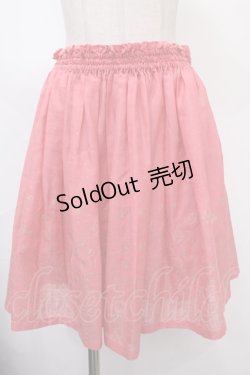 画像1: Jane Marple / クラウンレースプリントのスカート M ピンク Y-24-09-15-106-JM-SK-SZ-ZT354
