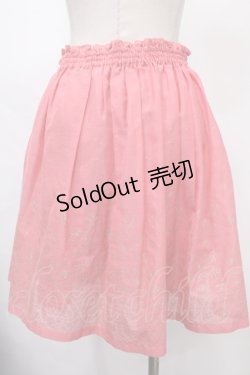 画像2: Jane Marple / クラウンレースプリントのスカート M ピンク Y-24-09-15-106-JM-SK-SZ-ZT354
