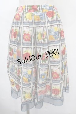 画像1: Jane Marple / Seeds of hopeのタックスカート M ブルーグレイ Y-24-09-15-127-JM-SK-SZ-ZT341