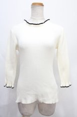 画像1: 【SALE】F&A / 配色フリルリブニットプルオーバー F オフホワイト Y-24-09-15-040-LO-TO-SZ-ZT101 (1)