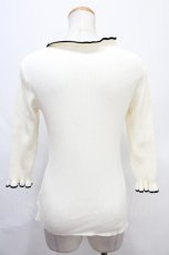 画像2: 【SALE】F&A / 配色フリルリブニットプルオーバー F オフホワイト Y-24-09-15-040-LO-TO-SZ-ZT101 (2)