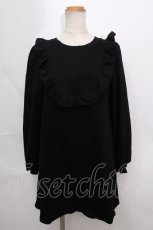 画像1: 【SALE】Honey Cinnamon /フリルスウェットワンピース F 黒 Y-24-09-18-080-LO-OP-SZ-ZT436 (1)