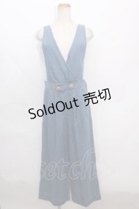 an another angelus /ローズボタンサロペット  青 Y-24-09-18-098-CA-OP-AS-ZY