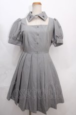 画像1: 【SALE】Jamieエーエヌケー / クロスプリントプリーツワンピース M グレー Y-24-09-18-120-LO-SK-SZ-ZT354 (1)