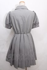 画像2: 【SALE】Jamieエーエヌケー / クロスプリントプリーツワンピース M グレー Y-24-09-18-120-LO-SK-SZ-ZT354 (2)