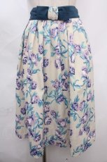 画像1: 【SALE】an another angelus /フラワー柄リボンフレアスカート  クリーム×パープル Y-24-09-18-126-CA-SK-AS-ZT066 (1)