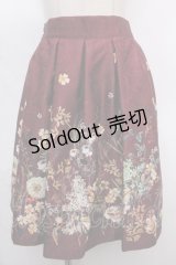axes femme / ジャカードプリントスカート M ワイン Y-24-09-18-132-AX-SK-SZ-OS