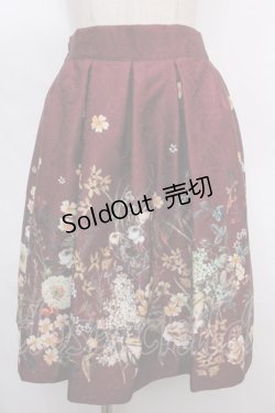 画像1: axes femme / ジャカードプリントスカート M ワイン Y-24-09-18-132-AX-SK-SZ-OS