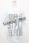 【SALE】RNA / タイダイプリントワイドTシャツ  サックス Y-24-09-21-048-PU-TS-SZ-ZT404