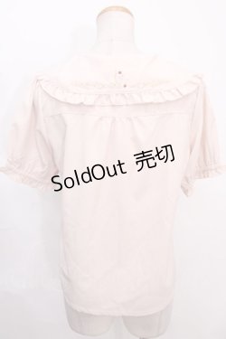 画像2: axes femme POETIQUE / レトロ喫茶刺繍パフ袖ブラウス M ピンク Y-24-09-25-075-AX-BL-SZ-ZT350