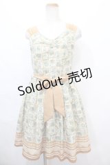 axes femme / 切手デザインワンピース M  Y-24-10-08-090-AX-OP-SZ-ZI