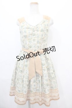 画像1: axes femme / 切手デザインワンピース M  Y-24-10-08-090-AX-OP-SZ-ZI