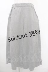 axes femme / サイドプチリボン使いスエード調パンツ Ｍ グレー Y-24-10-08-114-AX-PA-SZ-ZI