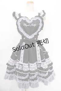 Angelic Pretty / Heart胸あて付スカート(無地)  ブラック×ラベンダー Y-24-10-13-127-AP-SK-SZ-ZY