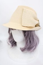 画像1: 【SALE】LIZ LISA / リボンストローハット  ベージュ Y-24-10-19-071-LO-AC-SZ-ZT308 (1)