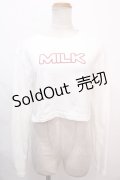【SALE】MILK / MILKショート L.S Tee  白 Y-24-10-19-140-ML-TO-SZ-ZT466