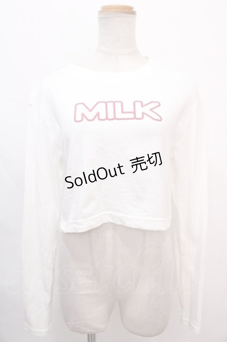 画像1: 【SALE】MILK / MILKショート L.S Tee  白 Y-24-10-19-140-ML-TO-SZ-ZT466 (1)