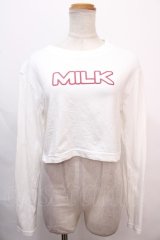 MILK / MILKショート L.S Tee  白 Y-24-10-19-140-ML-TO-SZ-OS